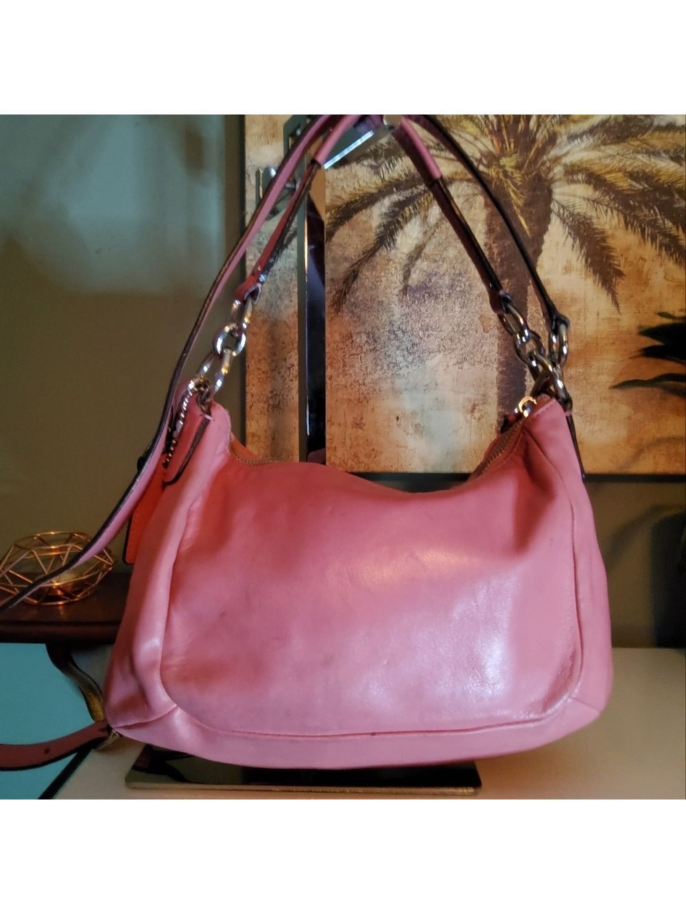 COACH AUTHENTIC CROSSBODY PINK "KRISTIN" CONVERTIBLE PURSE, PRE-OWNED - Picture 4 of 9
